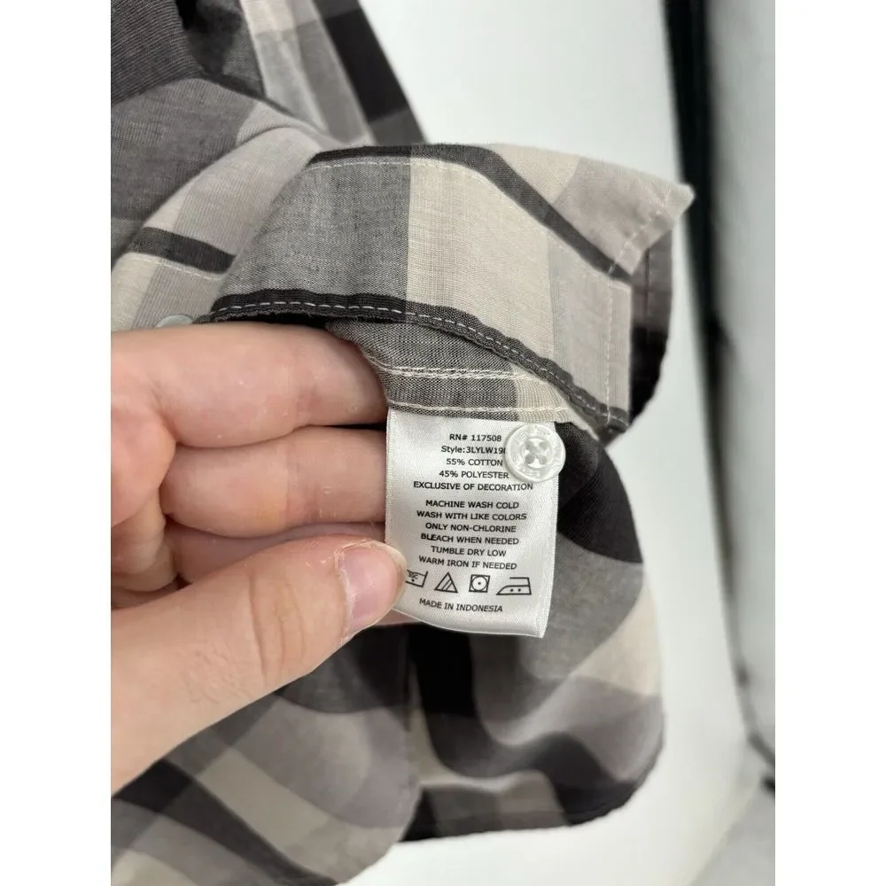 Levi's Pearl Snap Western Shirt Modern‎ Plaid Colorful Long Sleeve Size Medium